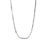 14k White Gold .30ct G VS2 Round Diamond Chain Link Necklace with Square Diamond Accent 11.6 Gram